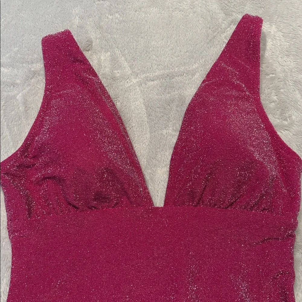 J Crew Sparkling Pink One-Piece Swimsuit, Size M - Picture 2 of 5